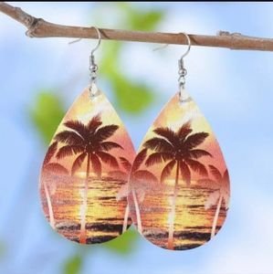 Palm Tree Sunset Earrings